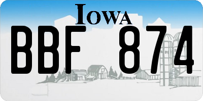 IA license plate BBF874