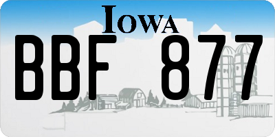 IA license plate BBF877