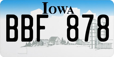 IA license plate BBF878