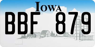 IA license plate BBF879