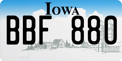 IA license plate BBF880