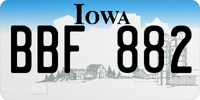 IA license plate BBF882
