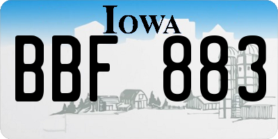 IA license plate BBF883