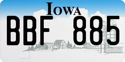IA license plate BBF885
