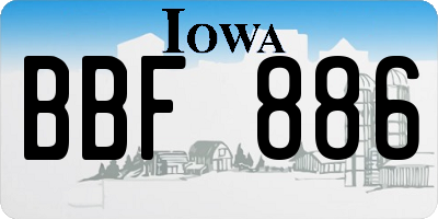 IA license plate BBF886