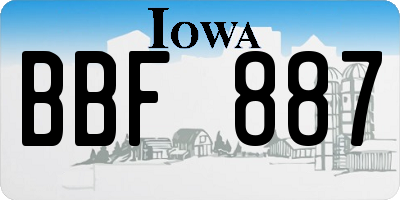 IA license plate BBF887