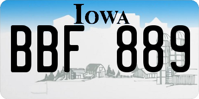 IA license plate BBF889