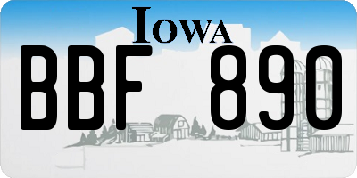 IA license plate BBF890