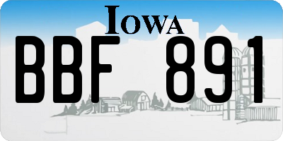 IA license plate BBF891