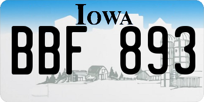 IA license plate BBF893