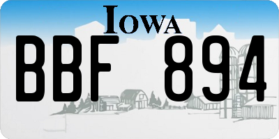 IA license plate BBF894