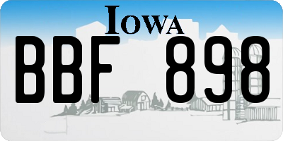 IA license plate BBF898