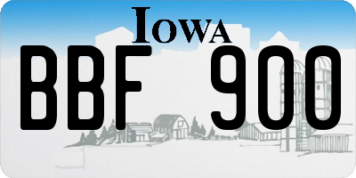 IA license plate BBF900