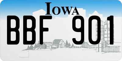 IA license plate BBF901