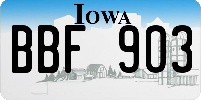 IA license plate BBF903