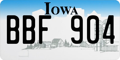 IA license plate BBF904