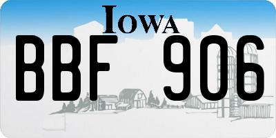 IA license plate BBF906