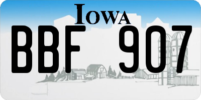 IA license plate BBF907