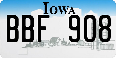 IA license plate BBF908