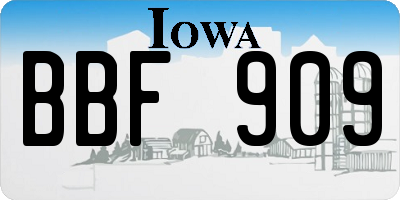 IA license plate BBF909