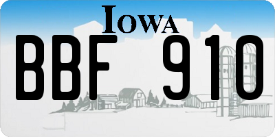 IA license plate BBF910