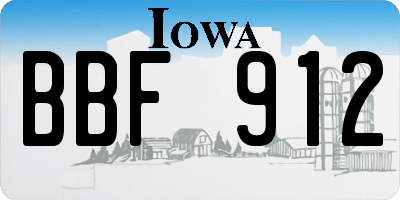 IA license plate BBF912