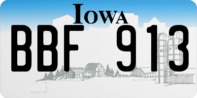 IA license plate BBF913