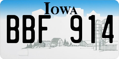 IA license plate BBF914