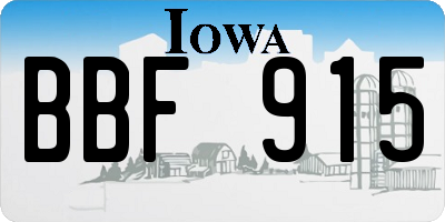 IA license plate BBF915