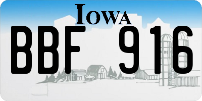 IA license plate BBF916