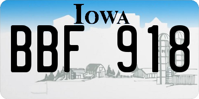 IA license plate BBF918
