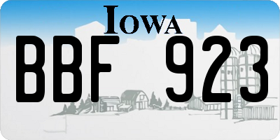 IA license plate BBF923