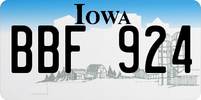IA license plate BBF924