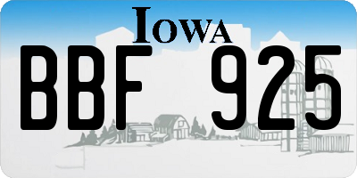 IA license plate BBF925