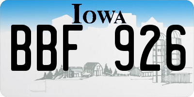 IA license plate BBF926
