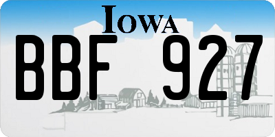 IA license plate BBF927