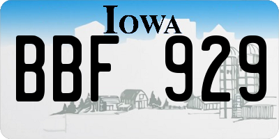 IA license plate BBF929