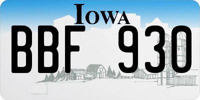 IA license plate BBF930