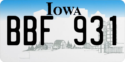 IA license plate BBF931