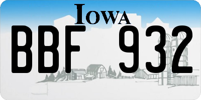 IA license plate BBF932