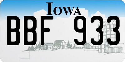 IA license plate BBF933