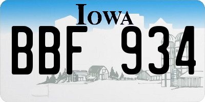 IA license plate BBF934