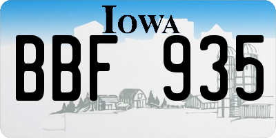 IA license plate BBF935