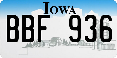 IA license plate BBF936