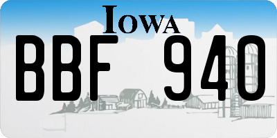IA license plate BBF940