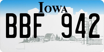IA license plate BBF942