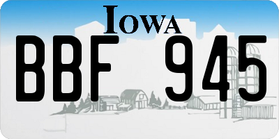 IA license plate BBF945