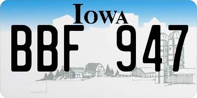 IA license plate BBF947