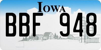 IA license plate BBF948