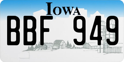 IA license plate BBF949